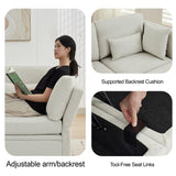 Korser 112" Modular Sectional Sofa with Storage, U Shaped Sectional Sofa for Living Room, Convertible Cloud Sectional Couch with Chaise, 6 Seat Couch with Cushions, Adjustable Backrest Design, Beige Korser