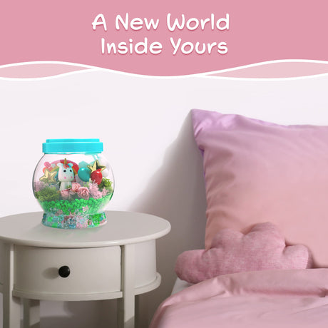 Memory Building CO Light-Up Unicorn Terrarium Kit for Kids - Christmas & Birthday Gift for Girl or Boy - Best Unicorn Toys & Kits, Arts & Crafts Gifts for Girls & Boys Age 4 5 6 7 8 9 10-12 Year Old The Memory Building Company