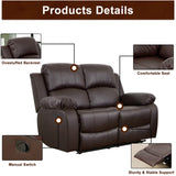 A Ainehome Luxury Recliner Sofa Living Room Set Leather Reclining Sofa and Loveseat Chair Sets Living Room Furniture Sets Recliner Couches for Living Room/Office (A-Brown Leather, Sofa+Loveseat) A Ainehome