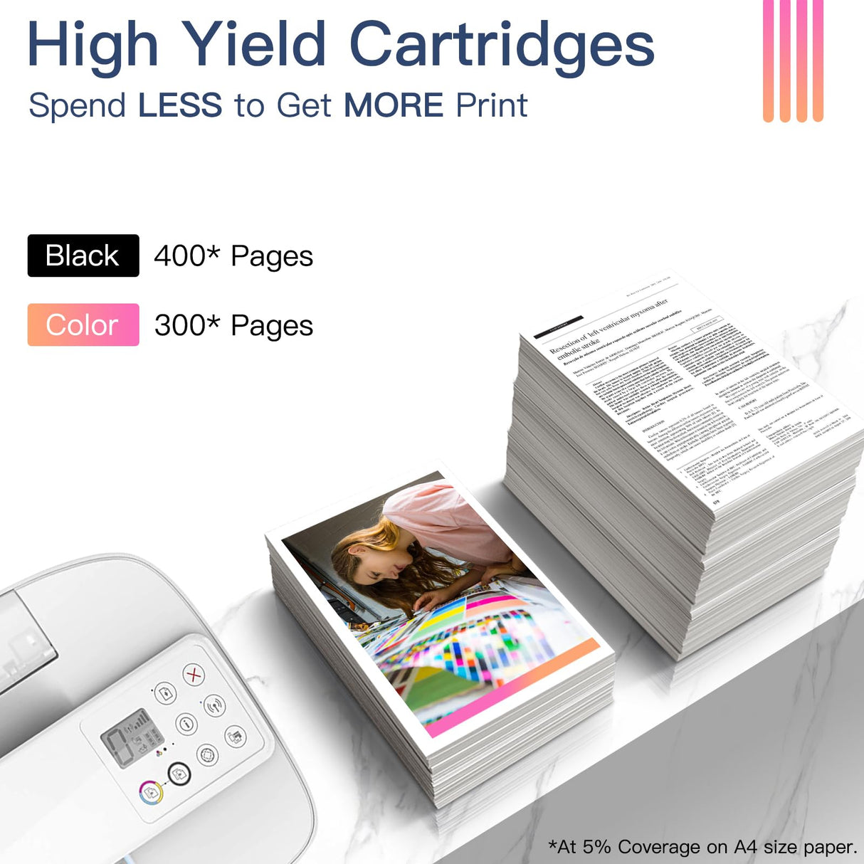 PG-275XL CL-276XL for Canon 275 and 276 Ink Cartridges Combo Pack PG 275 CL 276 XL Work for Canon Pixma TR4700 TR4720 TR4722 TS3520 TS3522 TS3500 Printer InkID