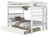 Bedz King BK981EL-Full-Trundle Bunk Bed, Full over Full, White Bedz King