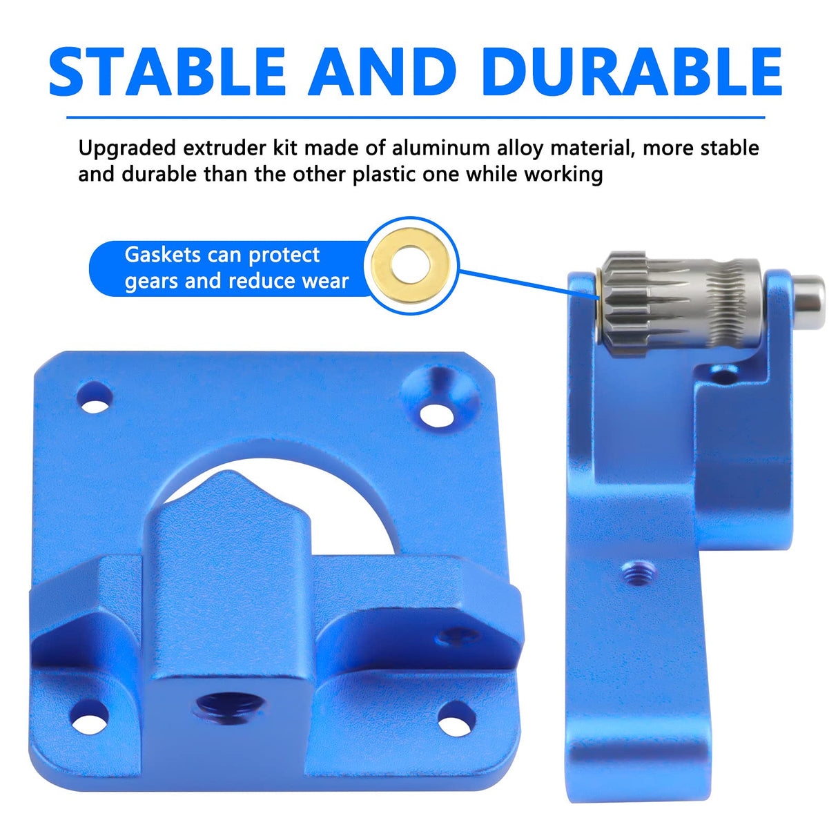 Haldis 3D Dual Gear Extruder, Upgraded Aluminum Alloy Block Bowden Extruder 1.75mm Filament Dual Drive Feed for Creality CR-10S CR10S PRO Ender-3 Ender 3PRO Ender 5 WoodArtSupply