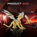 LONGPIN 3D Puzzles for Adults,Metal Dragon Puzzle Building Set,Collectible Mechanical Engineering Crafts for Home Office Decoration & Gift(Golden) LONGPIN