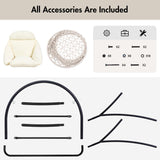 ANOW Macrame Hammock Chair with Stand, Heavy Duty Hanging Chair Stand with Swing Chair, Includes Luxury Padded Cushion, Max 330 Lbs, Natural ANOW