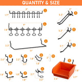 INCLY 48x24 Inch Metal Peg Board Kit with 1/4" Pegboard Hooks Accessories, 4PCS Pegboard Panels and 156PCS Black Pegboard Wall Organizer Tool Storage System for Garage Workbench Shed INCLY
