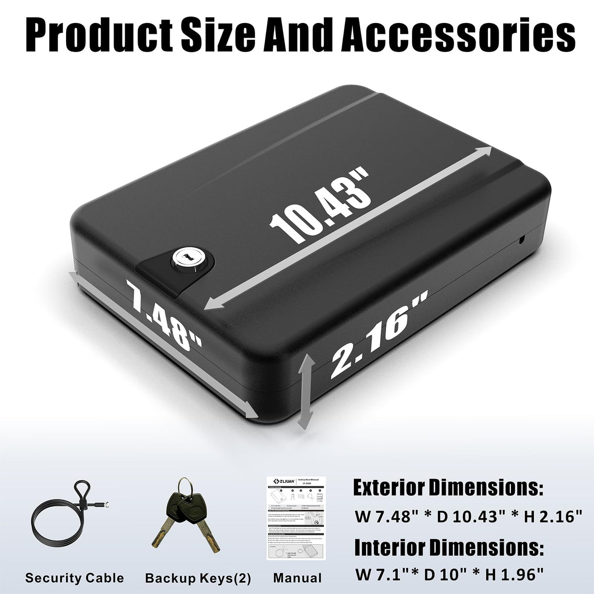 Z ZLJUAN Gun Safe for Pistols Small Handgun Lock Box with Security Cable Portable Travel Pistol Safe for Car, Home, Travel Z ZLJUAN