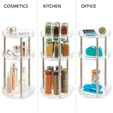 mDesign Spinning 3-Tier Lazy Susan 360 Rotating Makeup Organizer Storage Tower - Beauty Cosmetic Organization Caddy for Bathroom Vanity, Countertop, Makeup Table - Ligne Collection - Clear mDesign