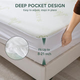 MUXHOMO Premium 100% Waterproof Queen Size Mattress Protector, Breathable Mattress Cover Queen Size Bed, Cooling 3D Air Fabric Bed Pad Cover, Deep Pocket 8"-21" MUXHOMO