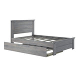 Max & Lily Modern Farmhouse Full Bed with Panel Headboard and Trundle, Driftwood Max & Lily