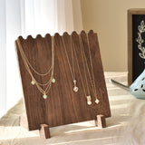 MOOCA Portable Wooden Plank Necklace Jewelry Stand for 8 Necklaces, Necklace Stand, Wood Plank Necklace Display Stand, Necklace Storage Holder, Jewelry Display Stand, Brown Color MOOCA
