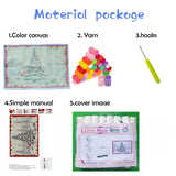 White Snow Christmas Pine Tree Latch Hook Rectangle Rug Kits for Adults Needle Crochet Yarn Kits Embroidery Carpet Hook and Latch Kit Floor Mat Tapestry Christmas Home Decoration 40x60cm(10) Generic