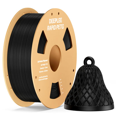 DEEPLEE Rapid PETG Filament 1.75mm, High Speed PETG 3D Printer Filament Up to 600 mm/s, Dimensional Accuracy +/- 0.02 mm, Fits for Most FDM 3D Printers, 1kg Black