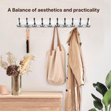 Rustic 38.6" Large Coat Rack Wall Mount, Long Wood Coat Hooks with 10 Triple Hooks, Heavy Duty Wooden Coat Hanger for Entryway, Farmhouse Hanging Jackets, Coats, Hats, Bags,Towel - White Gohiuo