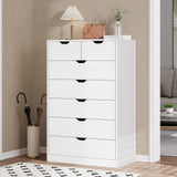 Tall 7 Drawer Dresser, White Modern Chest of Drawers for Bedroom,Closet Dressers with Drawers for Living Room, Entryway, Hallway HAUOMS