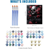 YULIDECO Paint by Numbers for Adults Beginners,Paint by Numbers Gothic 3-Piece Set，DIY Skull Acrylic Painting on Canvas for Home Wall Art Decor （12x16Inch） YULIDECO