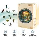 Jigfoxy Wooden Puzzle for Adults, 3D Visual Forest Wooden Jigsaw Puzzles for Adult, Unique Animal Shape Wood Cut Puzzles, Christmas Thanksgiving Gifts for Friends Family (S-8.5 * 8.4in-100pcs) Jigfoxy