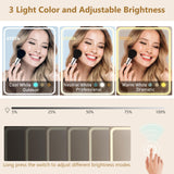 Vanity Desk with Lights & Sliding Mirror, Modern Vanity Makeup Mirror Desk with Charging Station 2 Drawers 2 Doors, Lots Storage Shelves, Large Vanity Set with Cushioned Stool for Girls & Women, White jiteentarou