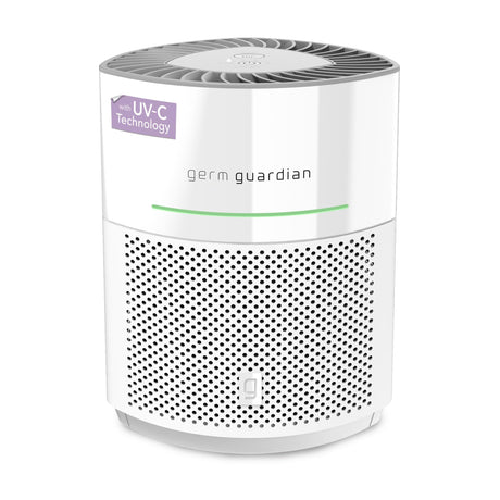 GermGuardian Airsafe+ Air Purifier for Home, for Wildfire Smoke, Pets, Pollen, Odor, Large Rooms Up To 1040 Sq. Ft. with HEPA Pure Air Filter, UV-C Light & Air Quality Sensor, 12", AC3000W, White GermGuardian