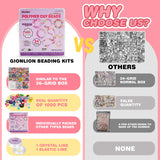 Gionlion 1000PCS Polymer Clay Beads Bracelet Making kit, 24 Style Cute Fun Fruit Flower Rainbow Butterfly Animal Heart Star Beads Charms for Jewelry Necklace Making Gift for Girls Kids Gionlion