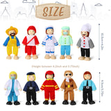 Skylety 10 Pcs Wooden Dollhouse Set of Mini People Figures Dollhouse Dolls Wooden Doll Pretend Play Figures Accessories(Fresh Style) Skylety
