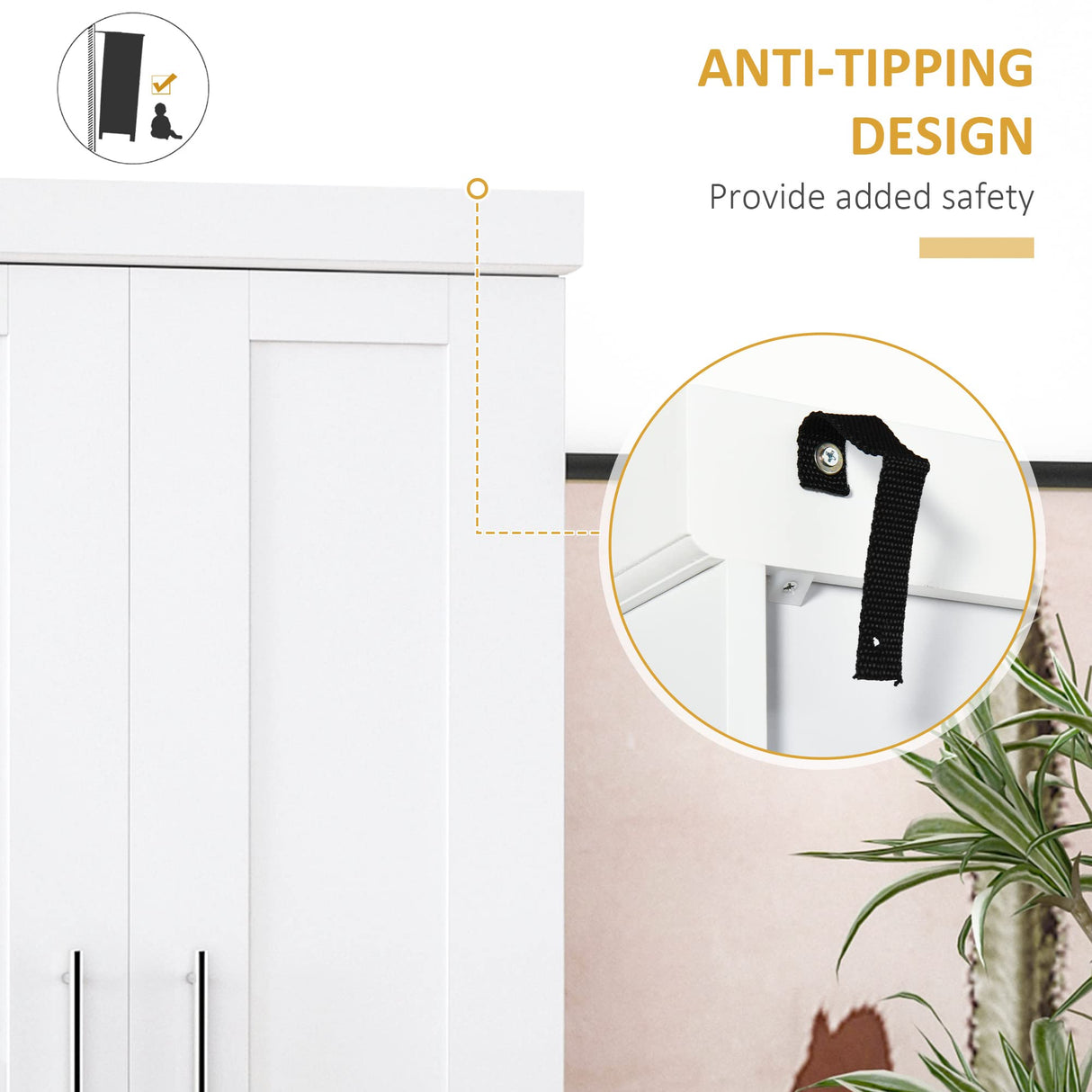 HOMCOM 72" Kitchen Pantry Cabinet, Freestanding Tall Storage Cabinet with 4 Doors, Drawer and 3 Adjustable Shelves for Dining Room, White HOMCOM