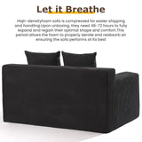 Convertible Sofa Bed, 3 in 1 Loveseat Folding Couch Bed Foldable - Chaise Lounge Chair & Floor Futon Sleeper, Corduroy Pull Out Sofa Bed with 4 Pillows for Living Room, Black cidludto