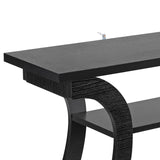 ZenStyle Wood Console Table with Curved Legs and Shelf, 3 Tier Modern Accent Sofa Table for Entrywaty, Living Room, Hallway, 47 in Wide, Easy Assembly (Black) ZenStyle