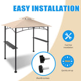 FAB BASED 5x8 Grill Gazebo Canopy for Patio, Outdoor BBQ Gazebo with Shelves, Barbeque Grill Canopy (Cream) FAB BASED