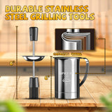 Grilling Accessories Men Women Gifts - BBQ Baster Brush and Sauce Basting Pot Set Christmas Stocking Stuffers Birthday Dad Mom Son Husband Chef Tools Smoker Unique Cooking Gadgets Kitchen Essentials LONGESISM