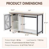 OC Orange-Casual 55-75 Gallon Aquarium Stand with Power Outlets & LED Light, Fish Tank Stand with Cabinet for Fish Tank Accessories Storage, Heavy Duty Metal Frame, 1100LBS Capacity (White) OC Orange-Casual
