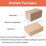 30 inch Bathroom Vanity with Sink, Modern Single Sink Bathroom Vanity, 30" Floating Vanity Bathroom Wall Mounted Bathroom Vanity Cabinet with Soft Close Drawers & Thick Edge Resin Sink, Brown Oak Minheola