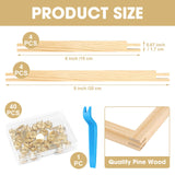 8 PCS Needlepoint Stretcher Bars 2 Sizes Stretcher Bars for Needlework Wooden Canvas Art Supplies with 40 Thumb Tacks for Needlepoint Embroidery Stitch Frame Set Bundle with Crafts Czlotyh