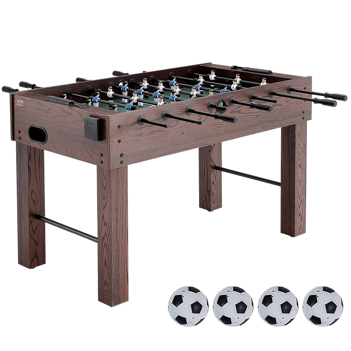 VEVOR Foosball Table, 55 inch Standard Size Foosball Table, Indoor Full Size Foosball Table for Home, Family, and Game Room, Soccer with Foosball Table Set, Includes 4 Balls and 2 Cup Holders VEVOR