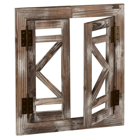 J JACKCUBE DEISGN Rustic Wood Window Frame with Opening-doors, Wall Art Decor Hanging Window Panes, Farmhouse Wall Décor for Living Room, Bathroom, Kitchen and More -MK587A J JACKCUBE DESIGN
