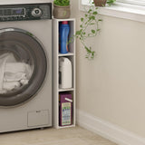 Furinno Fulda 3-Tier Space Saving Storage Shelf Bookcase, 6-Inch Width, White Furinno