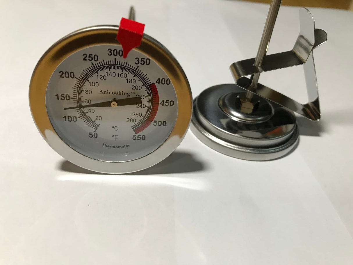 Candy Thermometer with Pot Clip and 8 Inch Probe (2 Packs)- Best Oil Thermometer for Frying,Candy Thermometer for Candy Making for Tall pots,Candle,Candy Making,Deep Frying Anicooking