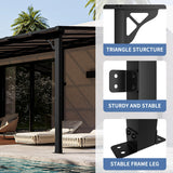 Jolydale Gazebo for Patio 12' x 20', Gazebo Pergola with Sloped Roof, Large Wall-Mounted Heavy Duty Awnings, for Backyard, Deck, Patio Jolydale