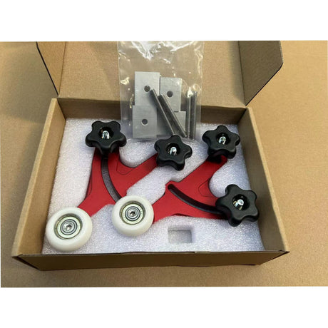Adjustable Table Feather Loc Boards, Dual Bearing Roller Aluminum Alloy Precision Stock Guides for Table Saw Guides, Woodworking Table Saw Safety Device Aluminum Alloy Carpentry Safety Pushing Tools QIZHIMEI