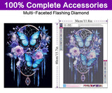 Dream Catcher 5D Diamond Art Kits, Butterfly Diamond Painting Kits for Adults Beginners, DIY Full Round Drill Paint by Diamond Gem Art, Home Wall Decor 12 x 16 Inch croshom