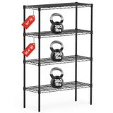 Sweetcrispy 4-Tier Storage Shelving Unit, Adjustable Metal Wire Racks Heavy Duty Standing Shelf Organizer for Kitchen, Closet, Pantry, Garage, Bathroom, Laundry (13.8" D x 35.4" W x 54" H) Sweetcrispy