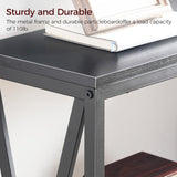 MAHANCRIS Sofa Table, Industrial Console Table, 3-Tier Narrow Side Table with Open Shelves, Foyer Table for Entryway, Hallway, Kitchen, Living Room and Bedroom, Easy Assembly, Black CTHB8001 MAHANCRIS