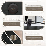 JEEOEHY 3 in 1 Convertible Sleeper Sofa Bed,Velvet Pull Out Couch Bed w USB&Type C Port,Comfy Futon Loveseat w Adjustable Backrest&Phone Stand&Cup Holder for Living Room Apartment Small Space(Black) JEEOHEY