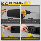 YZSFMZGE 64" Garage Tool Organizer Wall Mount, 720lbs Garden Tool Organizer with 10 Adjustable Hooks, Heavy Duty Garage Tool Storage Rack for Yard, Shed (4 Racks, 10 Hooks, 3 Straps) YZSFMZGE