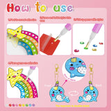 BANBBUR 16 Pcs Gem Art for Kids Age 4-8 8-12,Kids Crafts 5D Gem Diamond Art Kit with 5 Suncatchers/5 Keychains/6 Magical Stickers,Painting Art Crafts for Christmas BANBBUR