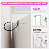 knoworld White 6 Drawer Dresser for Bedroom, Chest of Drawers with LED Light and Power Outlet, Tall Wide Dresser for Organizer Cabinet Bedroom,Living Room,Hallway, Entryway, Bedroom knoworld