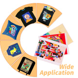 HTVRONT Heat Transfer Paper for Dark Fabric - 10 Sheets 8.5"x11" Printable Heat Transfer Vinyl for Inkjet Printer - Wash Durable Iron on Transfer Paper HTVRONT