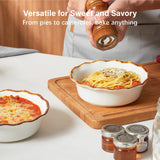 ONEMORE Mini Pie Pans, 6.8 inch Ceramic Pie Pans for Baking Nonstick Small Pie Pans Deep Dish Pie Plates Mini Tart Pans, Ideal for Chicken Pot Pie & Desserts, Individual Pot Pie Baking Dishes Set of 4 ONEMORE