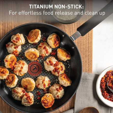 T-fal Ultimate Hard Anodized Nonstick Cookware Set 17 Piece, Oven Broiler Safe 400F, Lid Safe 350F, Kitchen Cooking Set w/ Fry Pans, Saucepans, Saute Pan, Griddle, Pots and Pans, Dishwasher Safe Black T-Fal