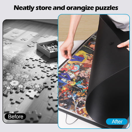 ZFCLXX Puzzle Storage Folder Keeper for Enthusiasts, 20"x 28" Iarge Capacity 1000-Pieces Puzzle Organizer Accessory, 20 Transparent High Definition Pockets, Movie Poster Storage Clip,Dust-Proof ZFCLXX
