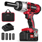 AVID POWER Cordless Impact Wrench, 1/2 Impact Gun w/Max Torque 330 ft lbs (450N.m) (Light Red) AVID POWER